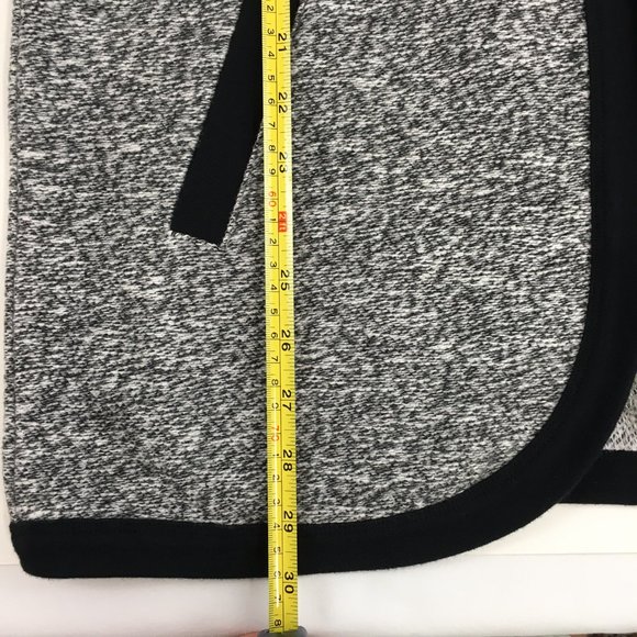 Lands' End Open Front Black & White Marled Cardigan Sweater - Picture 10 of 12